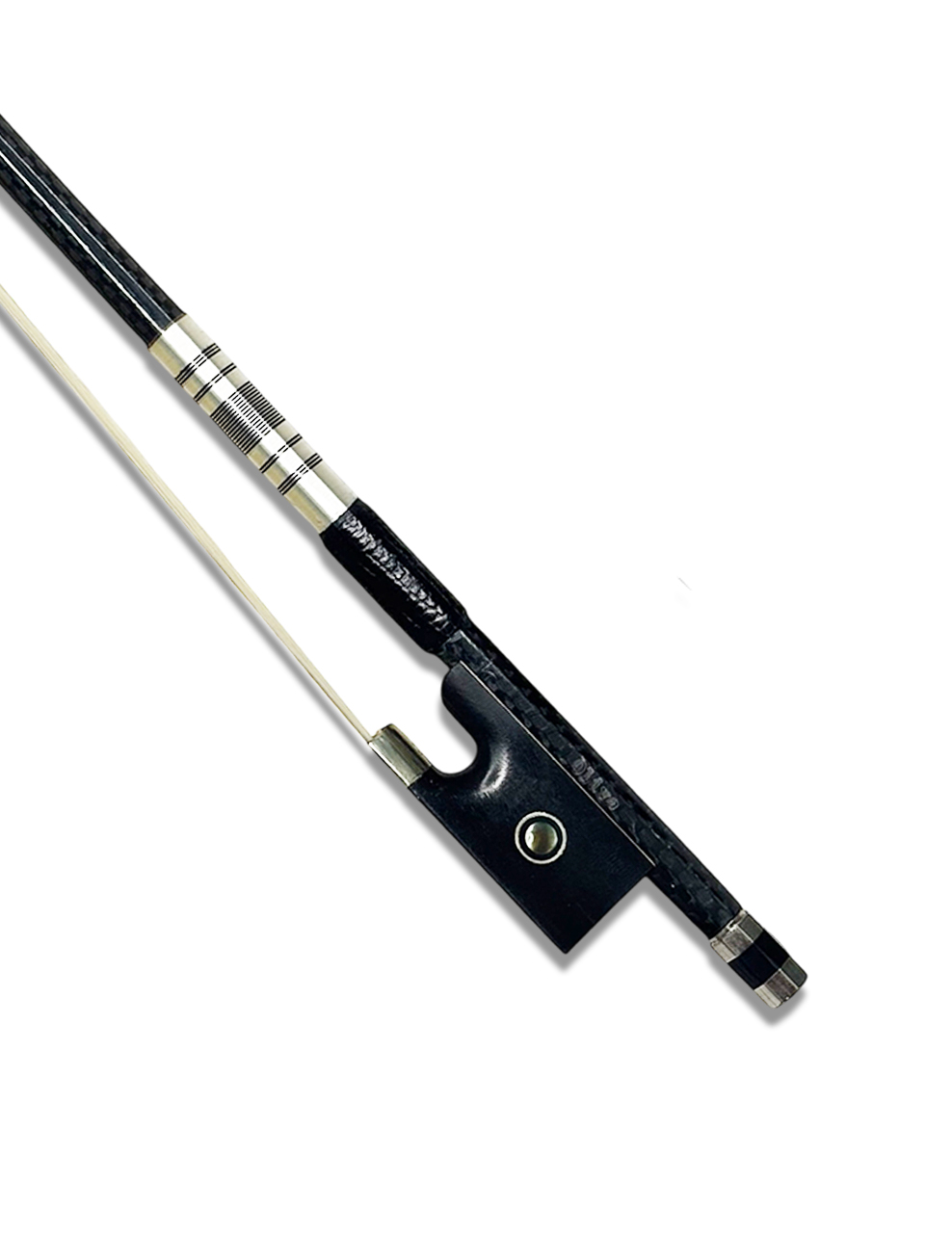 Olive OL-VBC11 Carbon Fiber Violin Bow, Premium Quality, Ebony frog with a Parisian eye, Authentic Horsehair